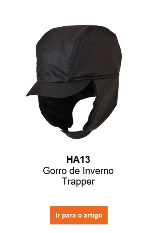 Imagem do chapéu HA13 Winter Trapper em preto com link para o artigo.