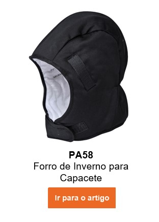 Imagem do forro de inverno do capacete PA58 em preto com link para o artigo.