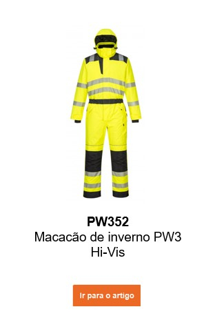 Imagem do fato de inverno de alta visibilidade PW3 PW352 em amarelo de alta visibilidade com link que leva à página do artigo.