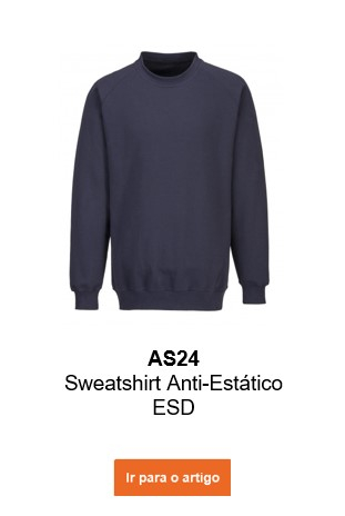 Imagem do hoodie antiestático ESD AS24 em preto com link que leva ao artigo.