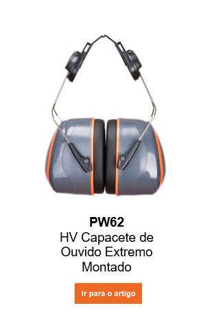 Imagem dos protetores auriculares PW62 HV Extreme em cinzento com detalhes em laranja e um link que leva à página do artigo.