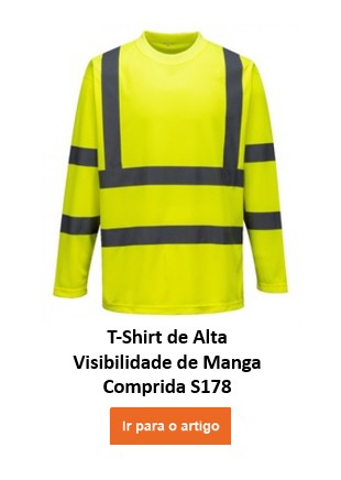 Imagem da T-shirt de manga comprida de alta visibilidade S178 em amarelo com link que leva à página do artigo.