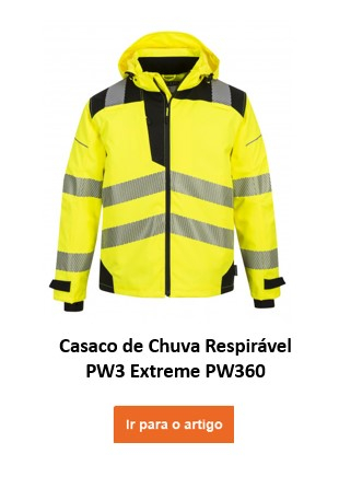 PW3 Capa de chuva respirável Extreme PW360 em cor de laranja com link para o artigo.